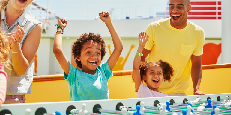carnival vista family activity foosball cruise
