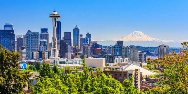 seattle washington skyline alaska cruise port