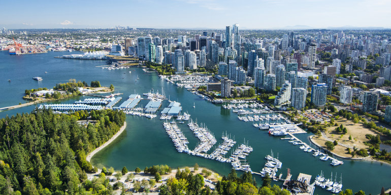 vancouver british columbia canada aerial alaska