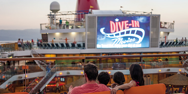 carnival cruise poolside movies entertainment free
