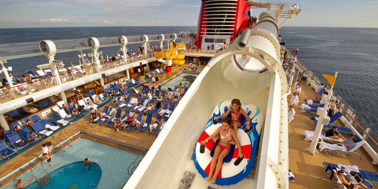 aqua duck cruise ship water slide