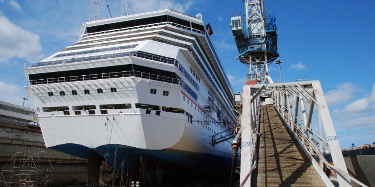cruise ship dry dock construction maintenance