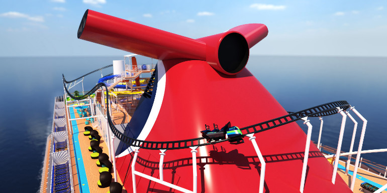 carnival roller coaster mardi gras ship