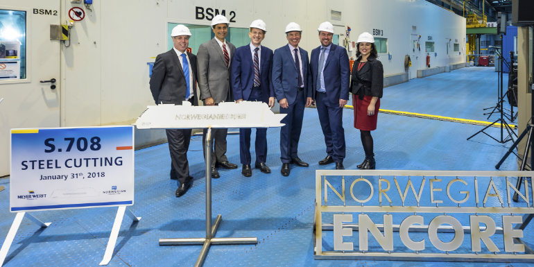 norwegian encore cruise ship construction begins
